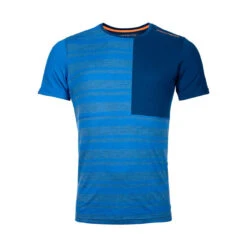 Ortovox Men's 185 Rock'N'Wool Merino Short Sleeve Shirt -Campman Sales Store 84112 52801 185 ROCKNWOOL SHORT SLEEVE M just blue B 01 46205.1637050338