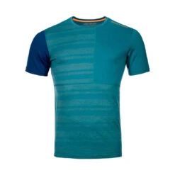 Ortovox Men's 185 Rock'N'Wool Merino Short Sleeve Shirt -Campman Sales Store 84112 60801 185 ROCKNWOOL SHORT SLEEVE M pacific green B 01 84341.1637050338