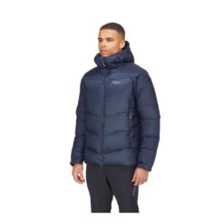 Rab Positron Pro Down Jacket - Men's -Campman Sales Store Positron Pro Jacket DeepInk QDN 69 DIK Model Angle 05768.1694624736