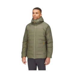 Rab Valiance Waterproof Down Jacket - Men's -Campman Sales Store Valiance Jacket LightKhaki QDB 49 LKH Model Angle 00782.1694542701
